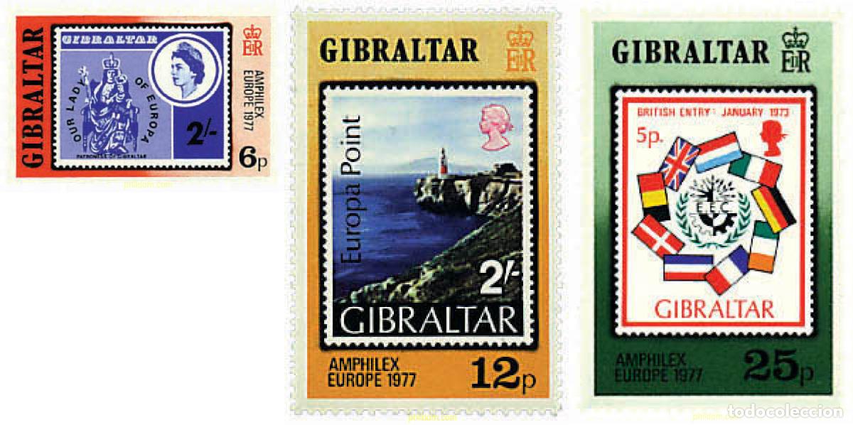 Sellos: 83386 MNH GIBRALTAR 1977 AMPHILEX 77. EXPOSICION FILATELICA INTERNACIONAL