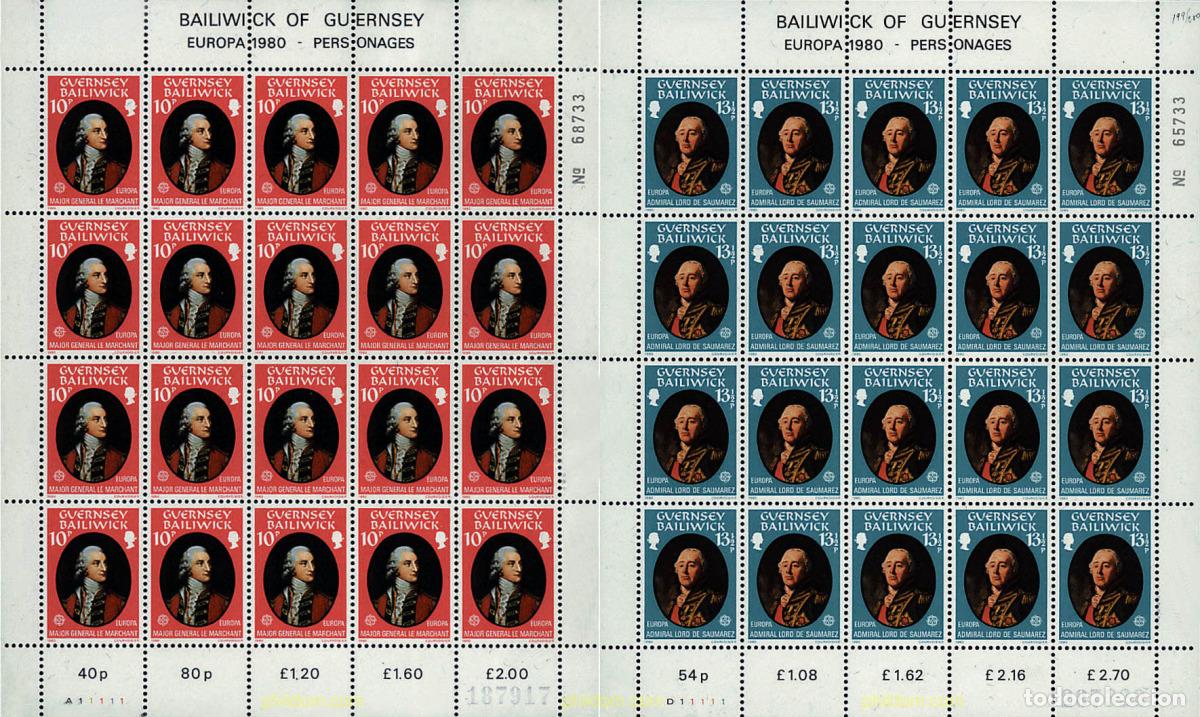 Timbres: 8917 MNH GUERNSEY 1980 EUROPA CEPT. GENTE FAMOSA