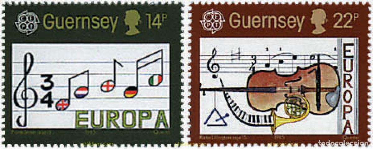 Sellos: 62592 MNH GUERNSEY 1985 EUROPA CEPT. A&Ntilde;O EUROPEO DE LA MUSICA