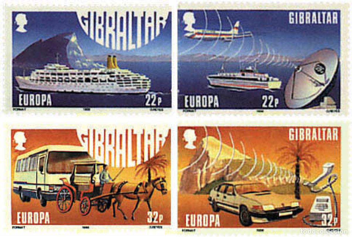 Sellos: 82458 MNH GIBRALTAR 1988 EUROPA CEPT. TRANSPORTE Y MEDIOS DE COMUNICACION