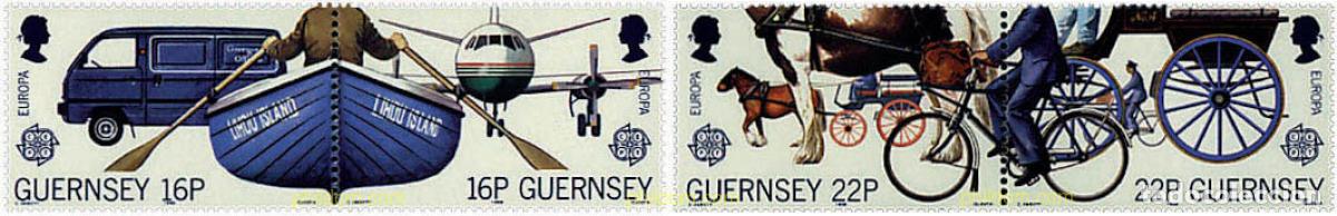 Sellos: 5603 MNH GUERNSEY 1988 EUROPA CEPT. TRANSPORTE Y MEDIOS DE COMUNICACION