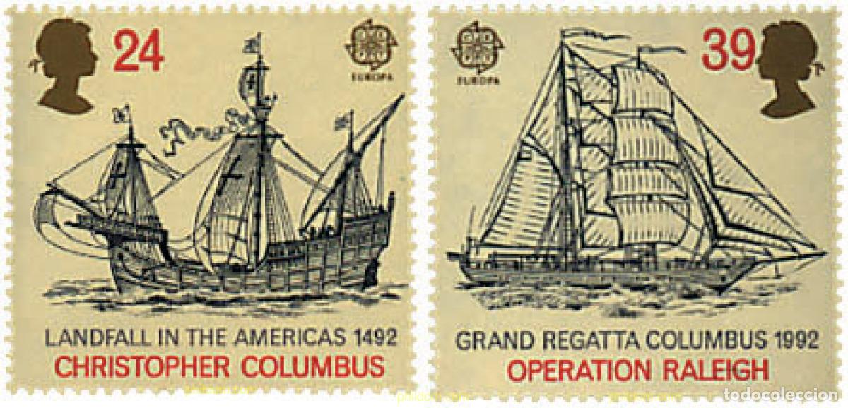 Sellos: 62817 MNH GRAN BRETA&Ntilde;A 1992 EUROPA CEPT. 500 ANIVERSARIO DEL DESCUBRIMIENTO DE AMERICA