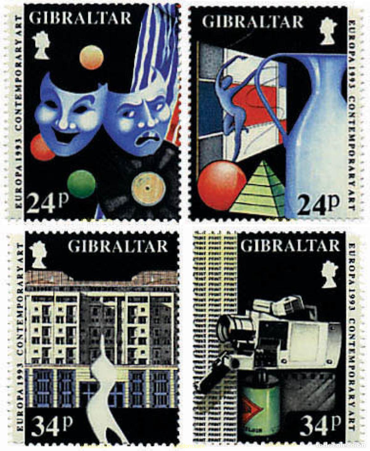Sellos: 82476 MNH GIBRALTAR 1993 EUROPA CEPT. ARTE CONTEMPORANEO