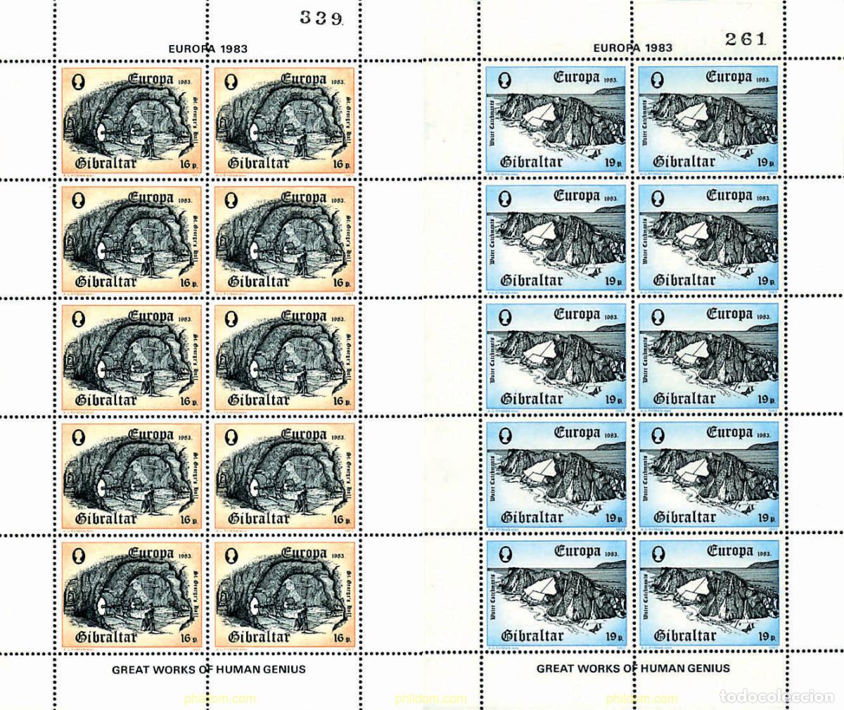 Sellos: 7680 MNH GIBRALTAR 1983 EUROPA CEPT. GRANDES OBRAS DE LA HUMANIDAD