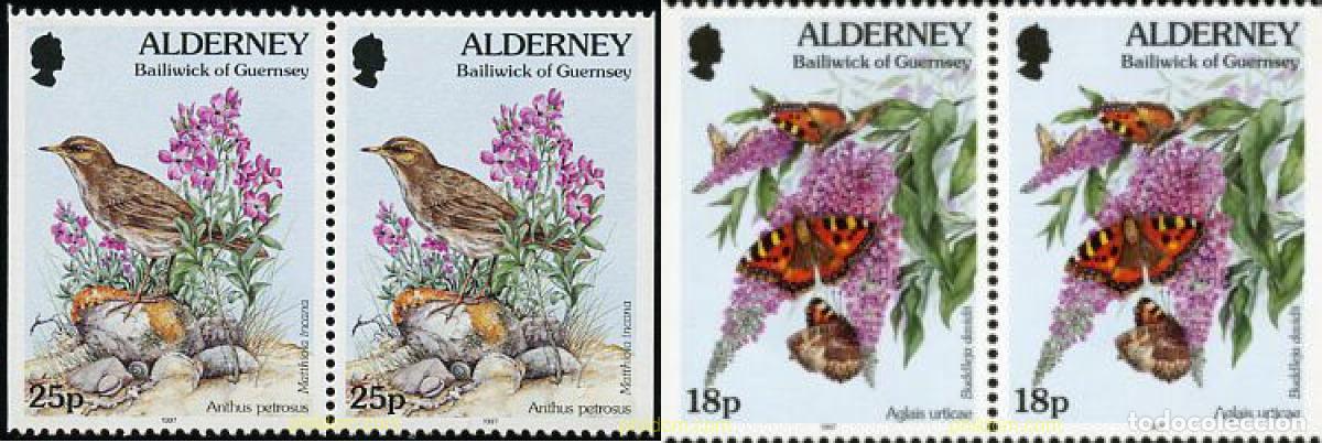 Sellos: 195276 MNH ALDERNEY 1997 FAUNA Y FLORA