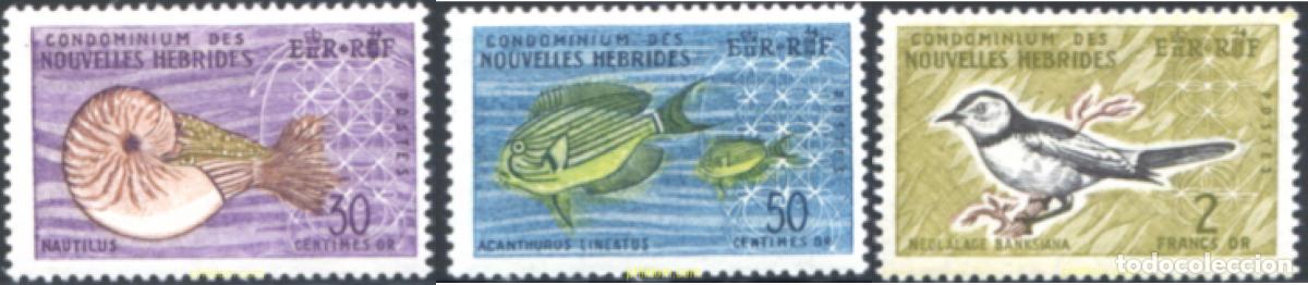 Sellos: 263024 MNH NUEVAS HEBRIDAS 1963 FLORA Y FAUNA
