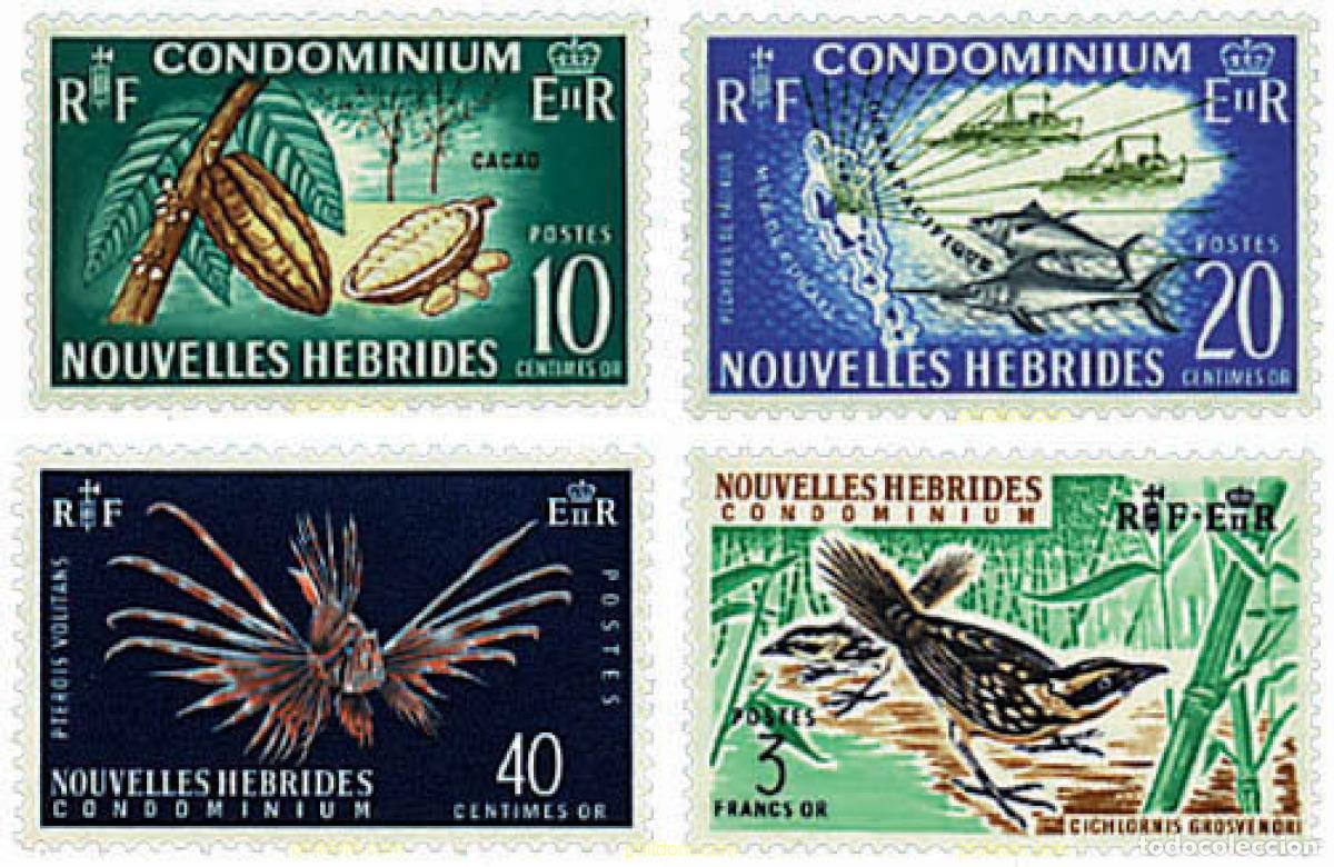 Sellos: 584596 MNH NUEVAS HEBRIDAS 1965 FLORA Y FAUNA