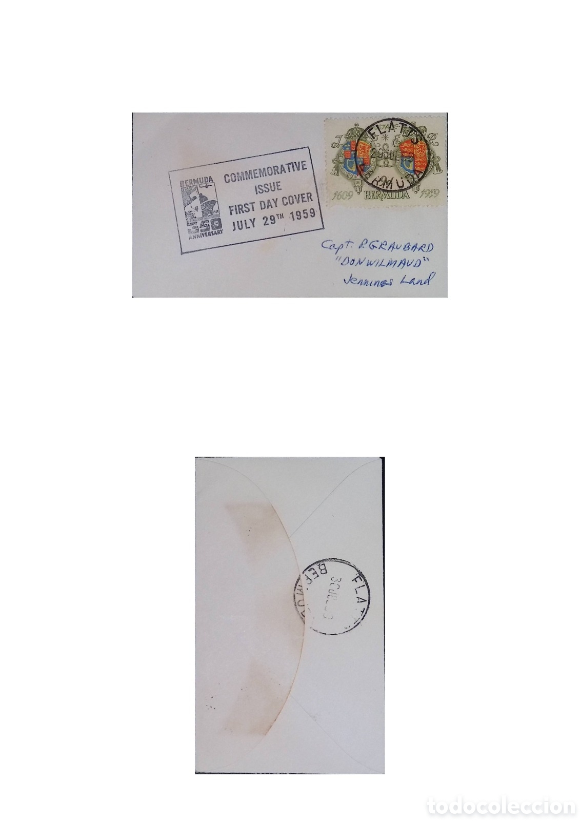 Sellos: CA)Bermuda &middot; 1959 &middot; 350th Anniversary of Settlement &middot; Commemorative first day cover issued on July 2