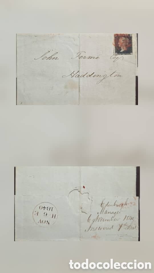Sellos: CA) Great Britain (UK).1840 Postal History / First Postal Seal of the World (Penny Black)