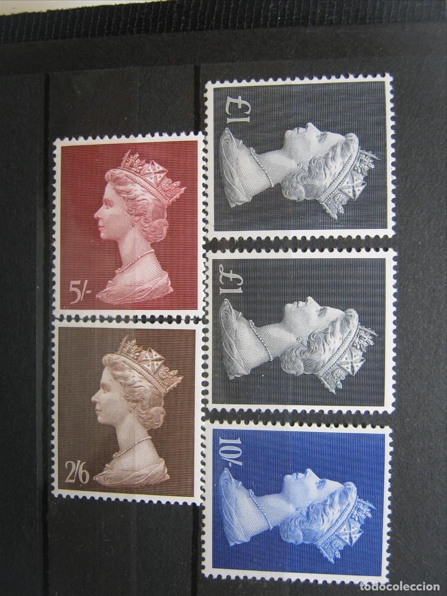 Sellos: GRAN BRETA&Ntilde;A REINO UNIDO ISABEL II YVERT 674 + 487/490 MNH** SIN CHARNELA LUJO.