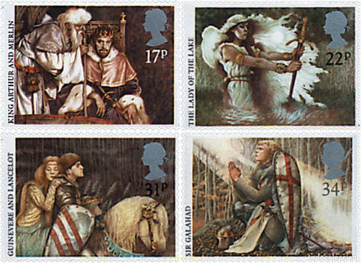 Sellos: 49691 MNH GRAN BRETA&Ntilde;A 1985 LA LEYENDA DEL REY ARTURO Y LOS CABALLEROS DE LA MESA REDONDA