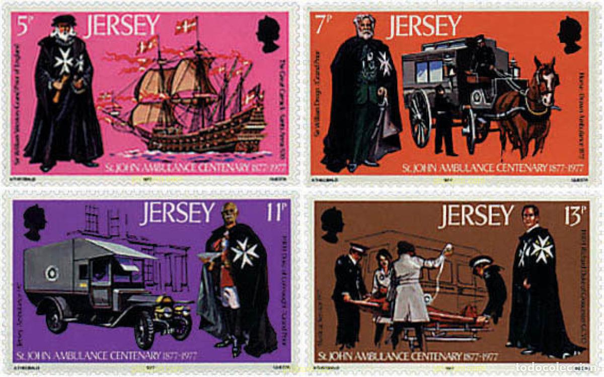 Sellos: 66499 MNH JERSEY 1977 CENTENARIO DEL SERVICIO DE AMBULANCIAS DE ST. JOHN