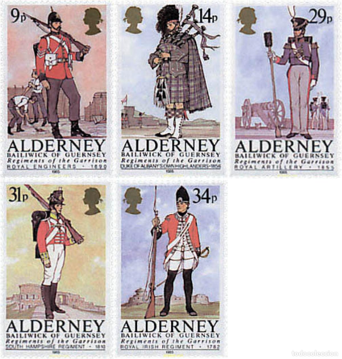 Sellos: 165593 MNH ALDERNEY 1985 UNIFORMES MILITARES