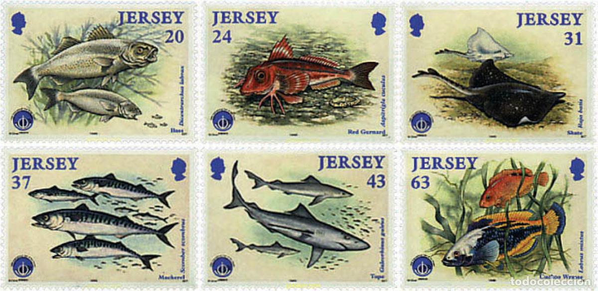 Sellos: 35283 MNH JERSEY 1998 A&Ntilde;O INTERNACIONAL DE LOS OCEANOS. PECES