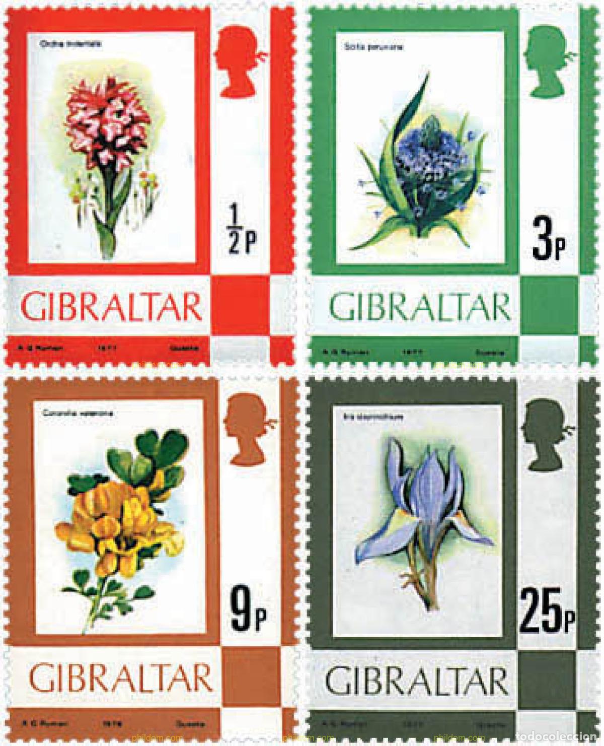 Sellos: 232446 MNH GIBRALTAR 1977 FAUNA Y FLORA