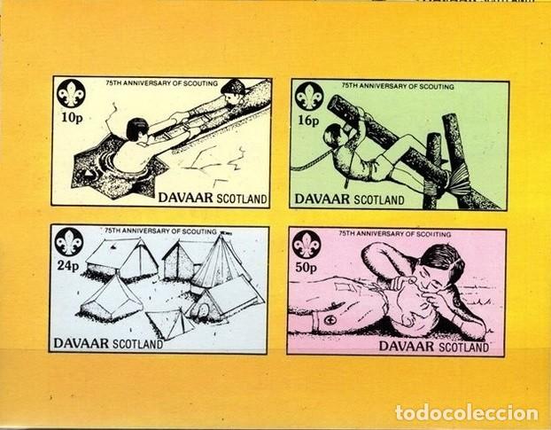Sellos: DAVAAR ISLAND 1982 SHEET MNH IMPERF 75th ANIVERSARIO DEL ESCULTISMO SCOUTS SCOUTING