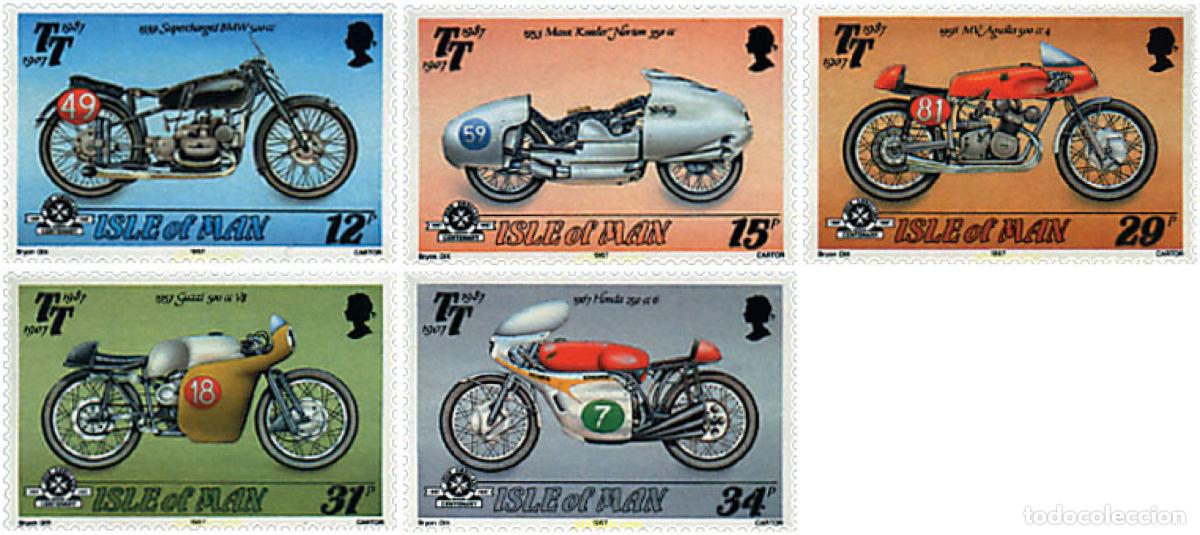Sellos: 41609 MNH MAN 1987 80 ANIVERSARIO DE LA CARRERA MOTOCICLISTA TOURIST TROPHY