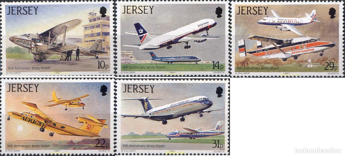 Sellos: 66580 MNH JERSEY 1987 50 ANIVERSARIO DEL AEROPUERTO DE JERSEY