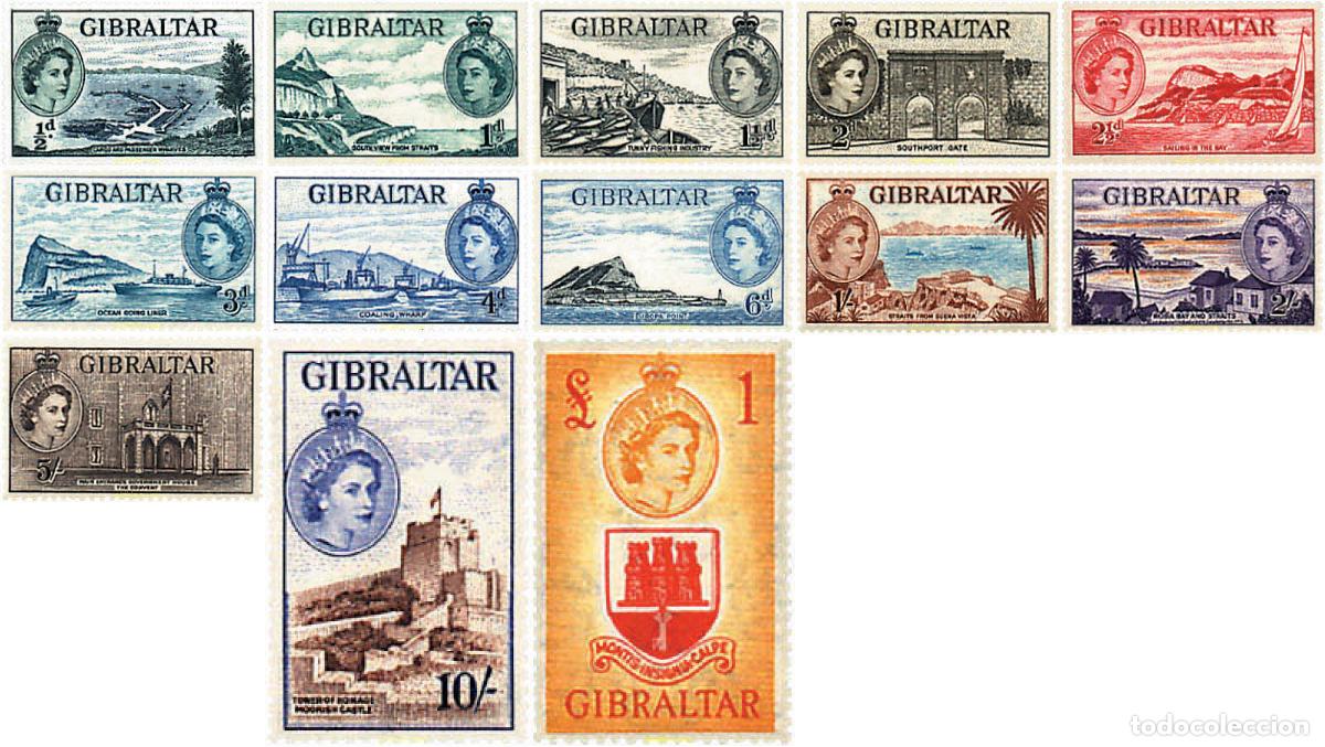 Sellos: 619044 MNH GIBRALTAR 1953 VISTAS DE GIBRALTAR