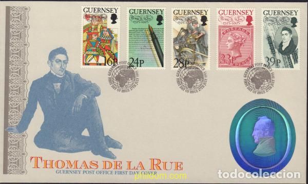 Sellos: 385018 MNH GUERNSEY 1993 200 ANIVERSARIO DEL NACIMIENTO DEL IMPRESOR THOMAS DE LA RUE