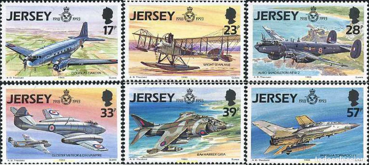 Sellos: 66635 MNH JERSEY 1993 PIONEROS DE LA AVIACION