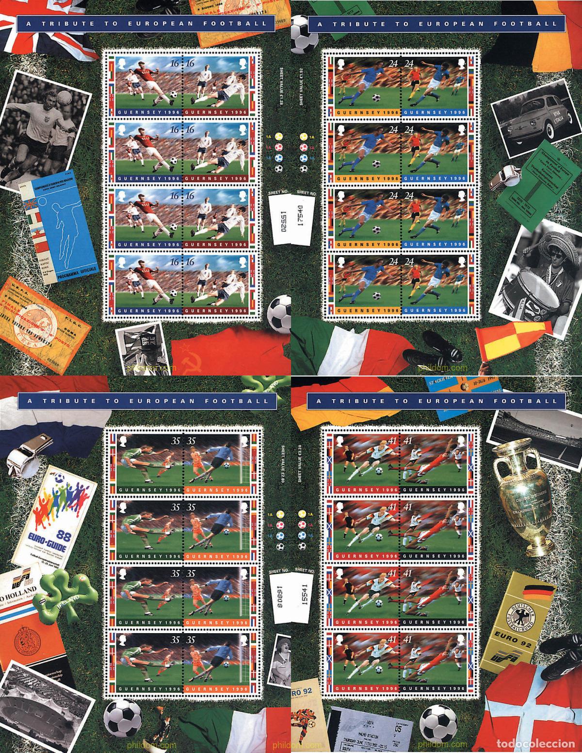 Sellos: 9708 MNH GUERNSEY 1996 CAMPEONATO DE EUROPA DE FUTBOL
