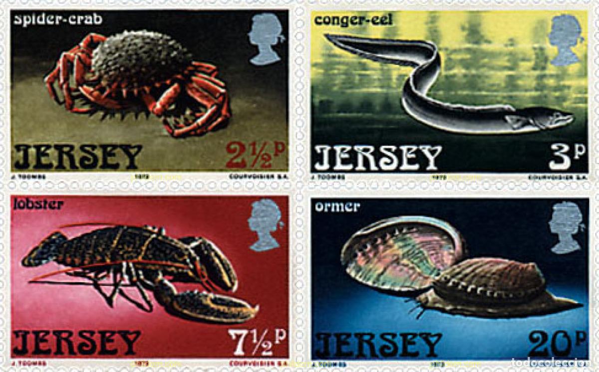 Sellos: 66492 MNH JERSEY 1973 CRUSTACEOS Y MOLUSCOS