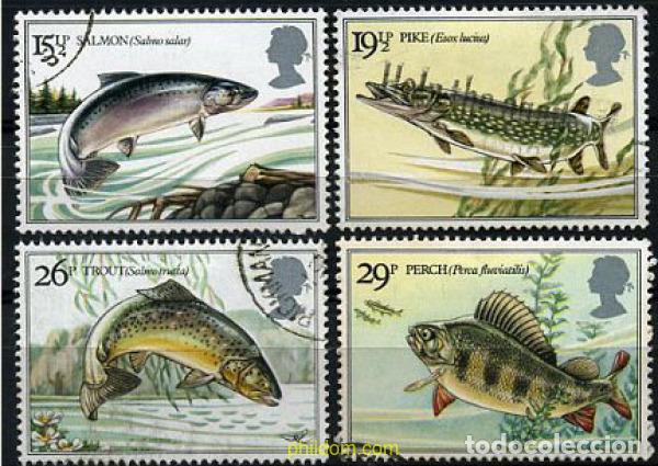 Sellos: 211847 USED GRAN BRETA&Ntilde;A 1983 PECES DE LOS RIOS BRITANICOS