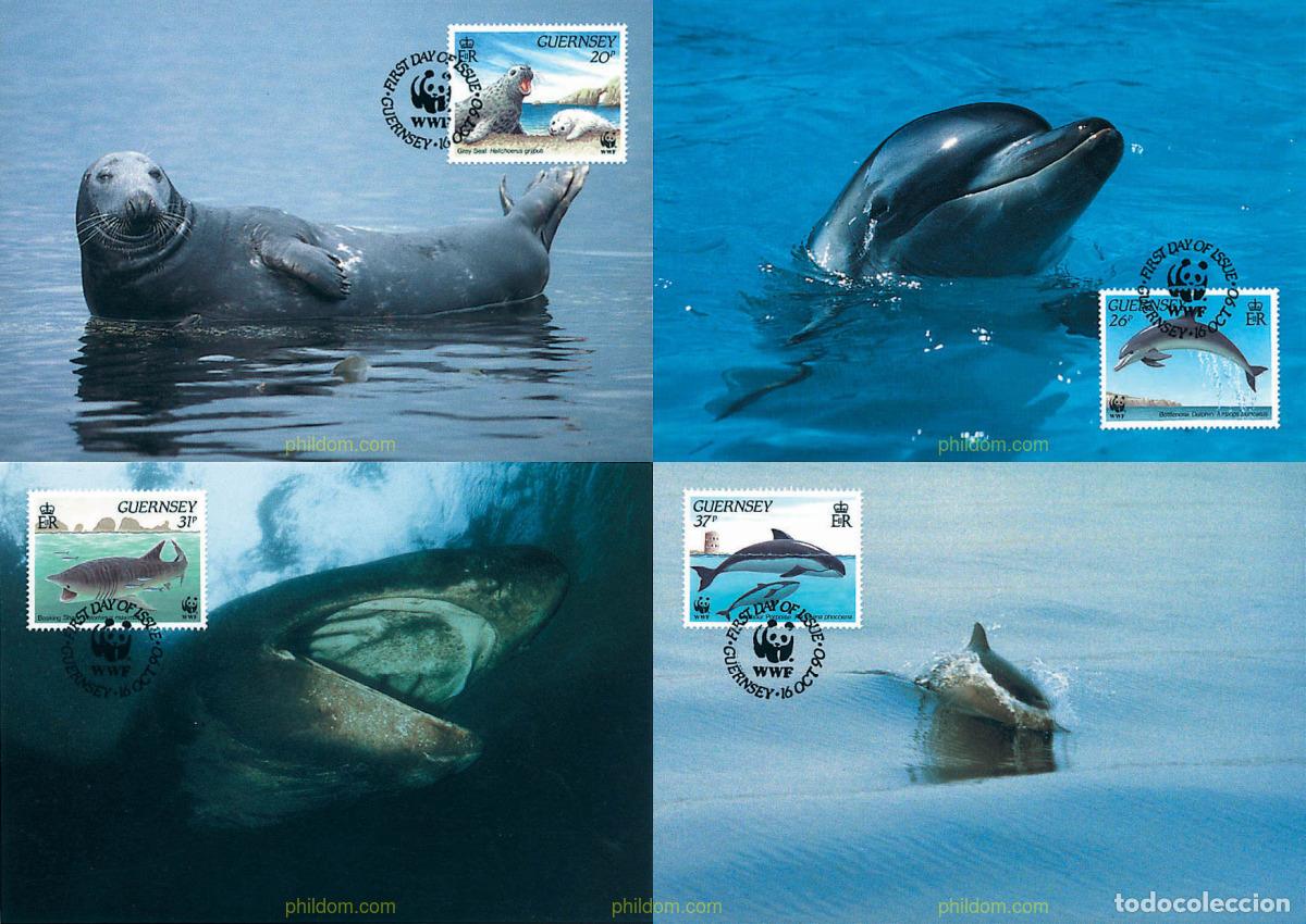 Sellos: 7565 MNH GUERNSEY 1990 FAUNA MARINA DE GUERNSEY
