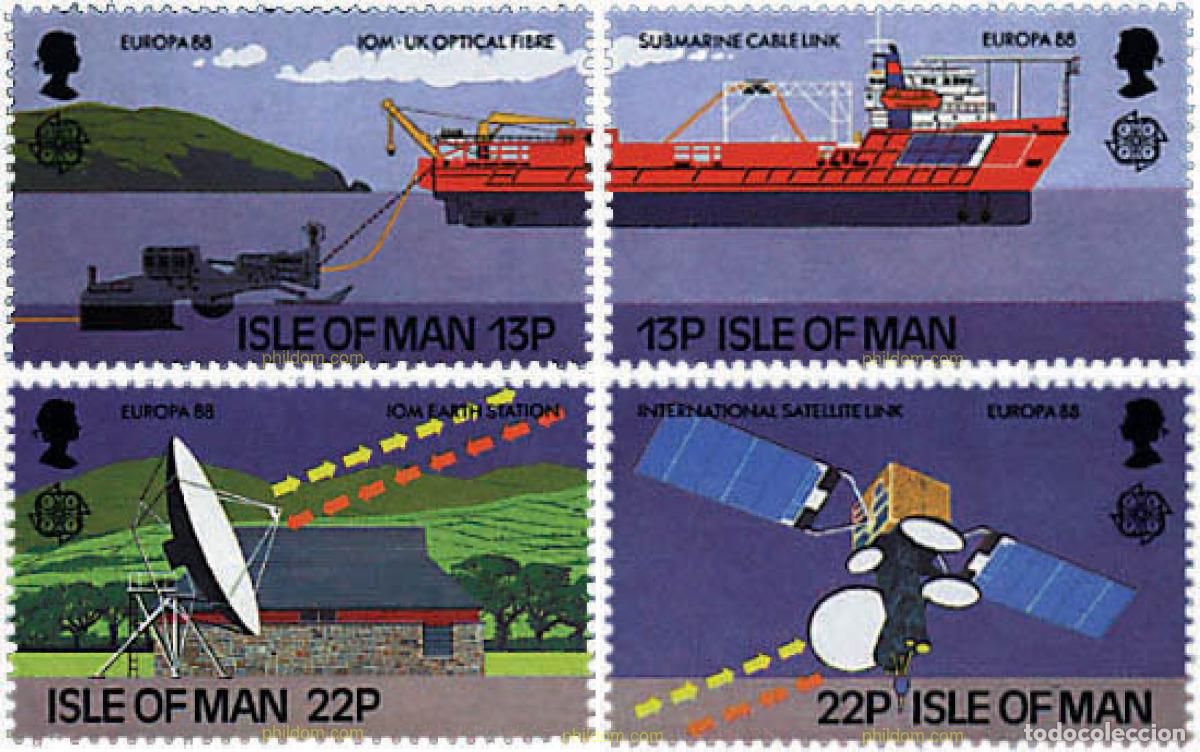 Sellos: 62700 MNH MAN 1988 EUROPA CEPT. TRANSPORTE Y MEDIOS DE COMUNICACION