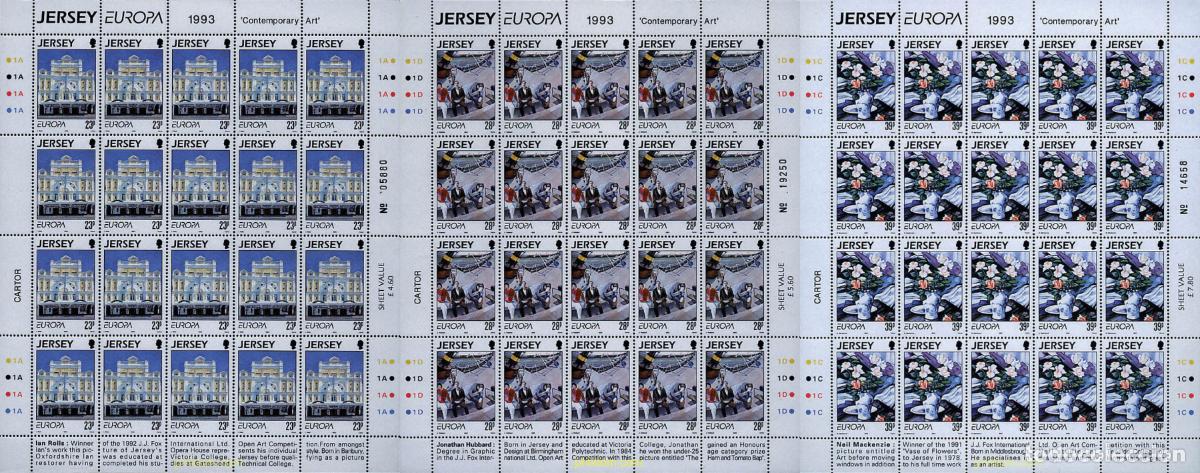 Francobolli: 7632 MNH JERSEY 1993 EUROPA CEPT. ARTE CONTEMPORANEO