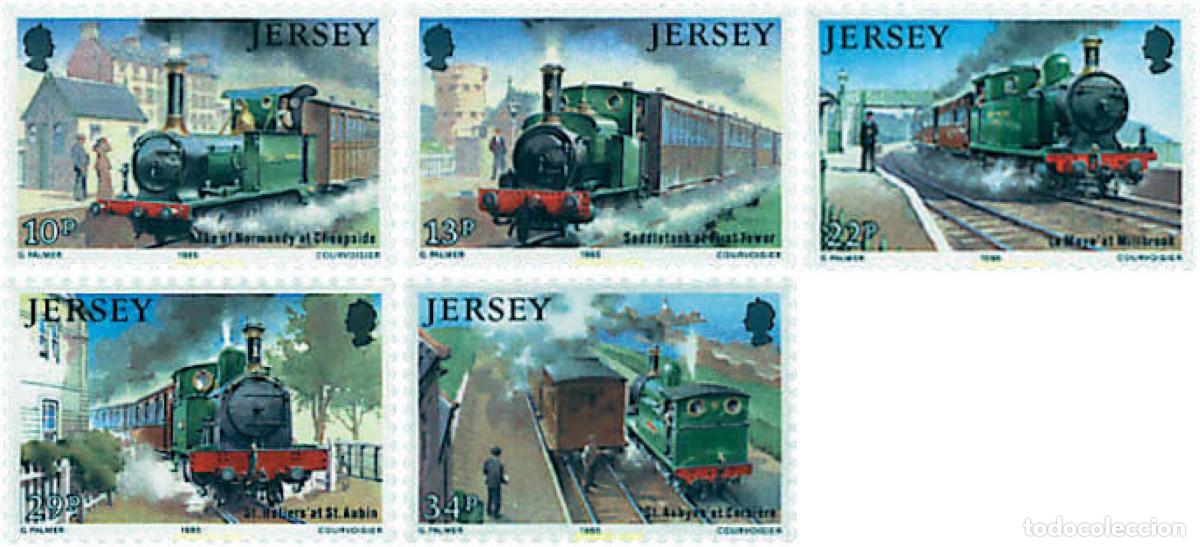 Sellos: 55380 MNH JERSEY 1985 HISTORIA DE LOS FERROCARRILES