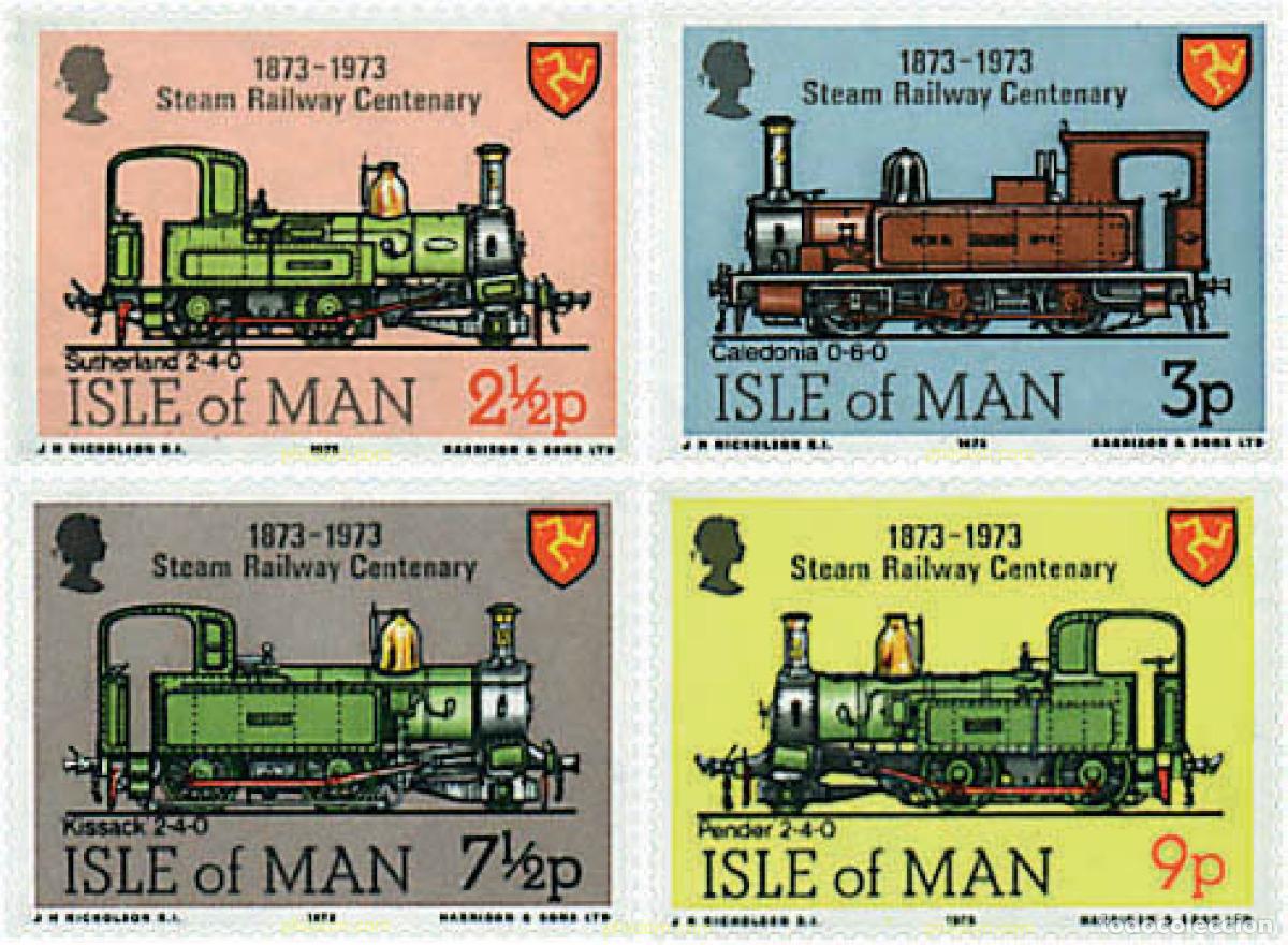 Sellos: 55887 MNH MAN 1973 CENTENARIO DEL FERROCARRIL EN MAN