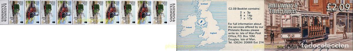 Sellos: 3616 MNH MAN 1989 TRENES Y TRANVIAS