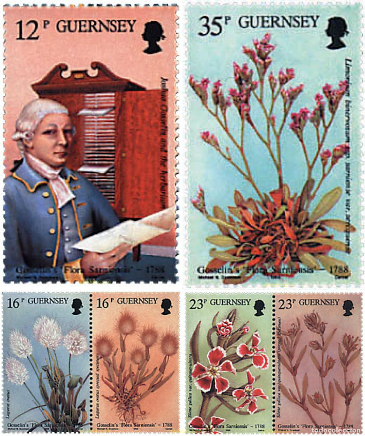 Sellos: 4578 MNH GUERNSEY 1988 BICENTENARIO DE LA PUBLICACION DEL FLORA SARNIENSIS DE J. GOSSELIN