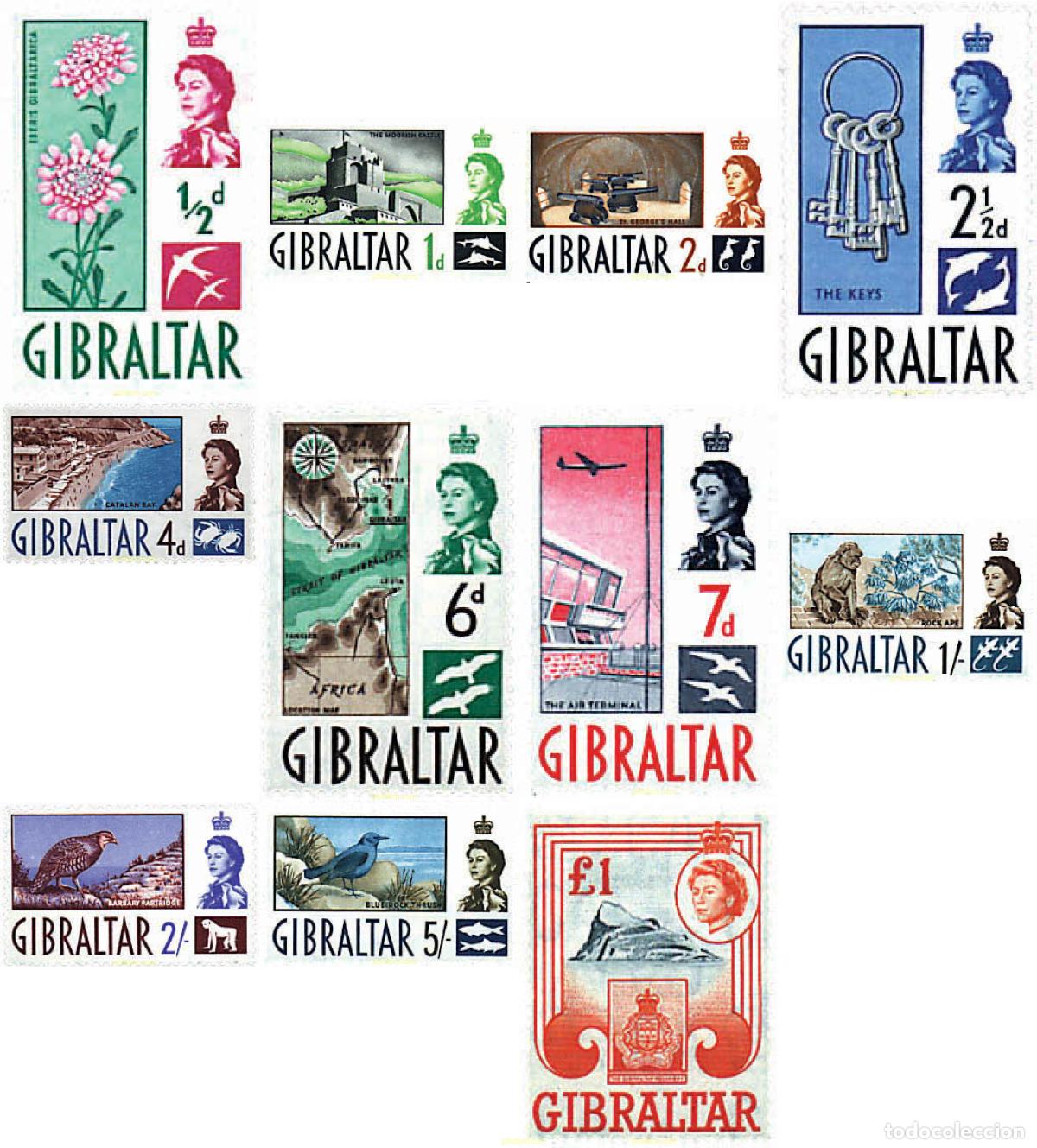 Sellos: 583955 MNH GIBRALTAR 1960 MOTIVOS VARIOS