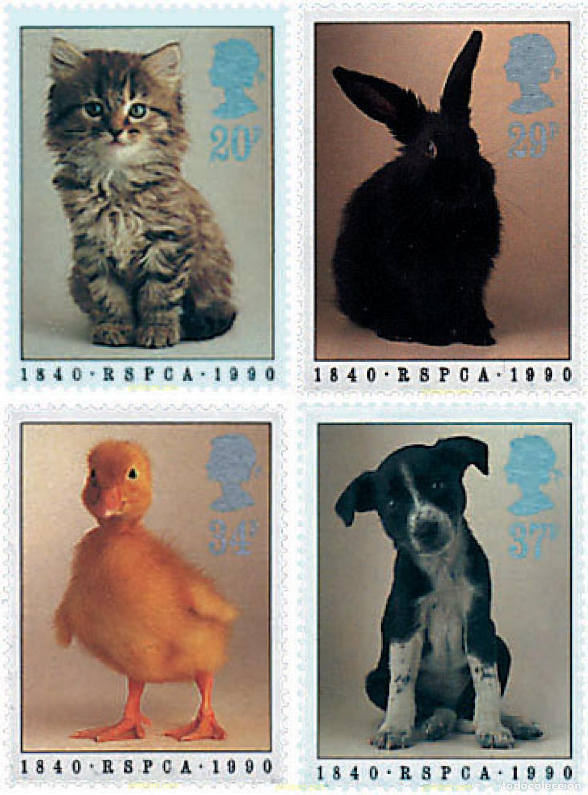 Sellos: 66145 MNH GRAN BRETA&Ntilde;A 1990 150 ANIVERSARIO DE LA SOCIEDAD PROTECTORA DE ANIMALES