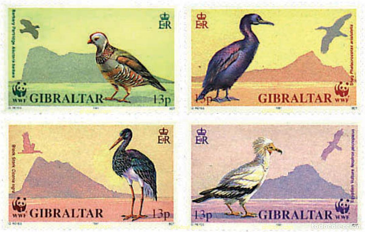 Sellos: 83459 MNH GIBRALTAR 1991 WWF. AVES EN PELIGRO DE EXTINCION