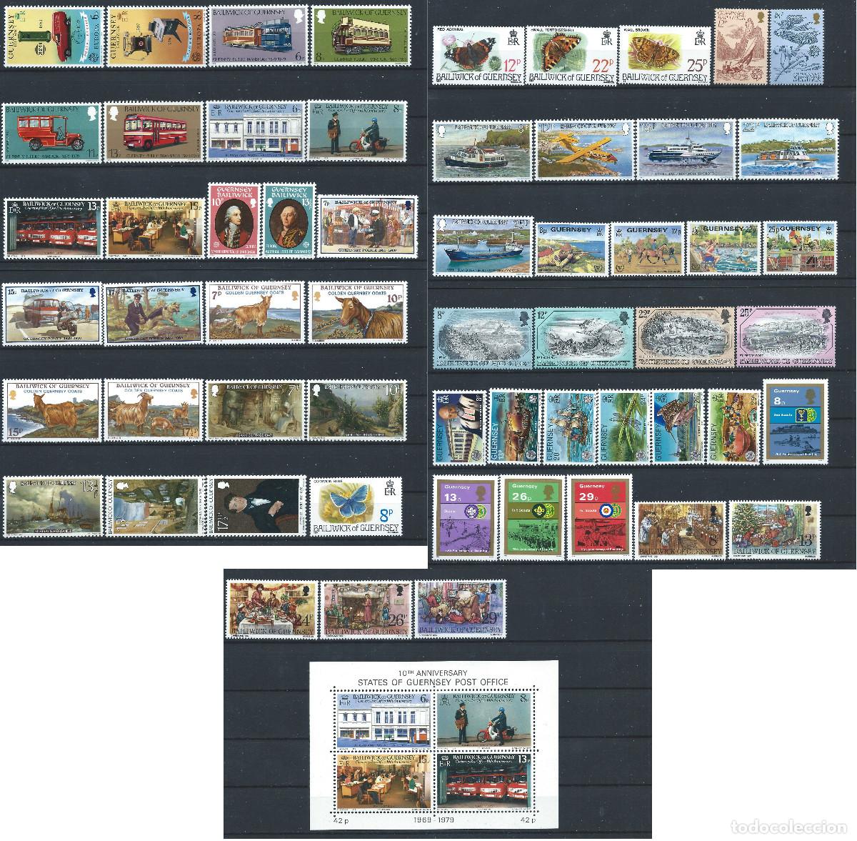 Sellos: Guernesey Lot 58 Tp + 1 Bloc Neuf** (MNH) Entre 1979 et 82 - sujets divers