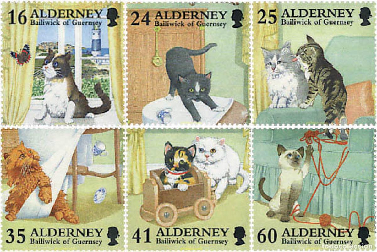 Sellos: 75547 MNH ALDERNEY 1996 EN ALABANZA AL GATO