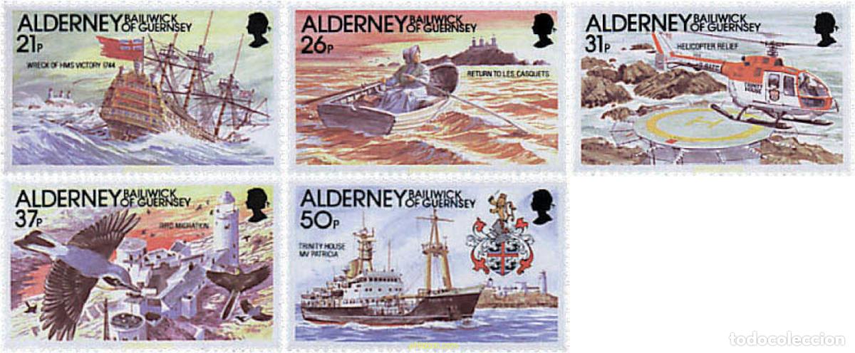 Sellos: 66295 MNH ALDERNEY 1991 HISTORIA DEL FARO LES CASQUETS