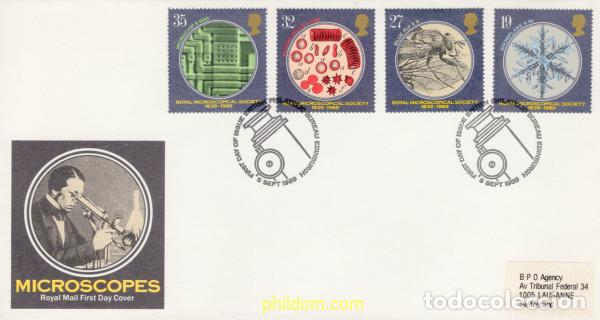 Sellos: 405945 MNH GRAN BRETA&Ntilde;A 1989 150 ANIVERSARIO DE LA REAL SOCIEDAD DE MICROSCOPIA