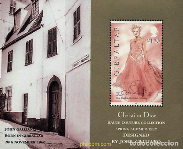 Briefmarken: 84313 MNH GIBRALTAR 1997 COLECCION DE ALTA COSTURA DE CHRISTIAN DIOR CREADA POR JOHN GALLIANO