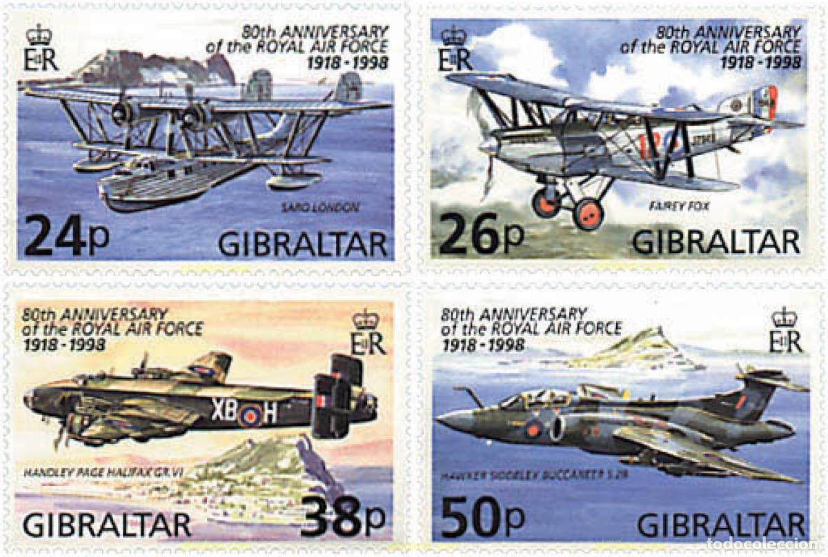 Briefmarken: 84321 MNH GIBRALTAR 1998 80 ANIVERSARIO DE LA ROYAL AIR FORCE