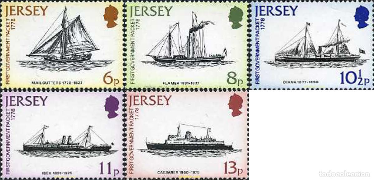 Francobolli: 66503 MNH JERSEY 1978 200 ANIVERSARIO DEL PRIMER SERVICIO POSTAL POR BARCO