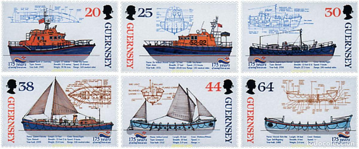 Sellos: 66362 MNH GUERNSEY 1999 175 ANIVERSARIO DEL SALVAMENTO DEL MAR