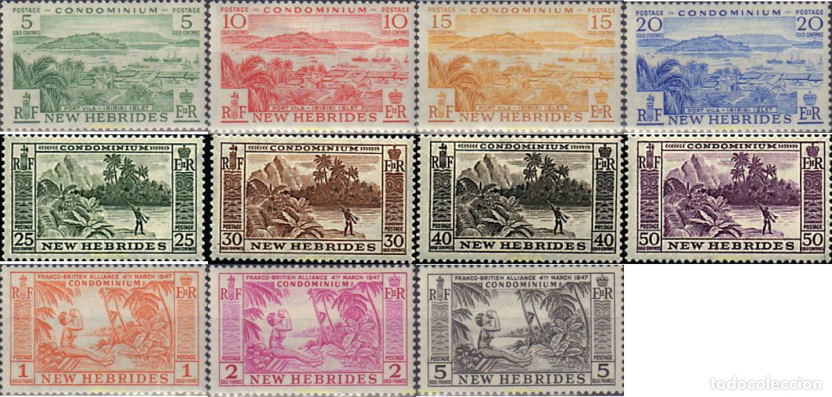 Sellos: 584587 MNH NUEVAS HEBRIDAS 1957 SERIE BASICA