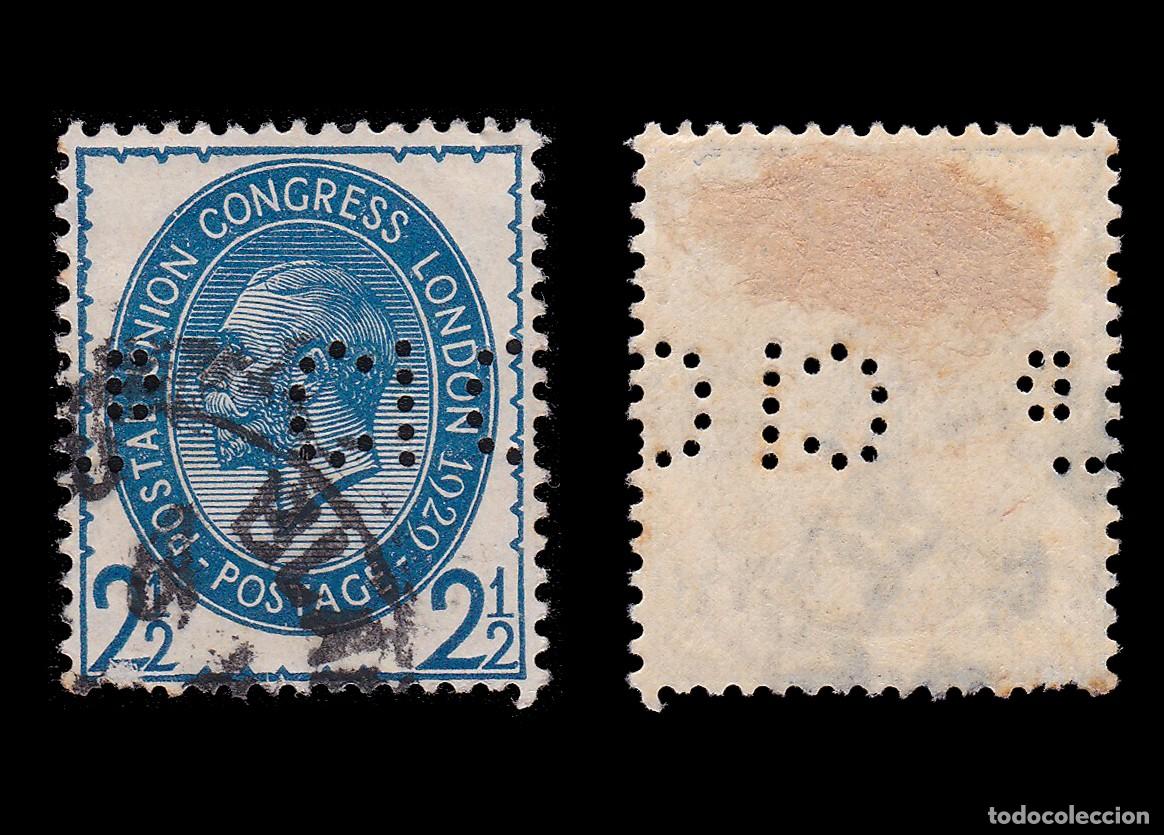 Sellos: G.B. 1929. PERFIN. 2&frac12;d CANCEL. SG 437. + GIFT