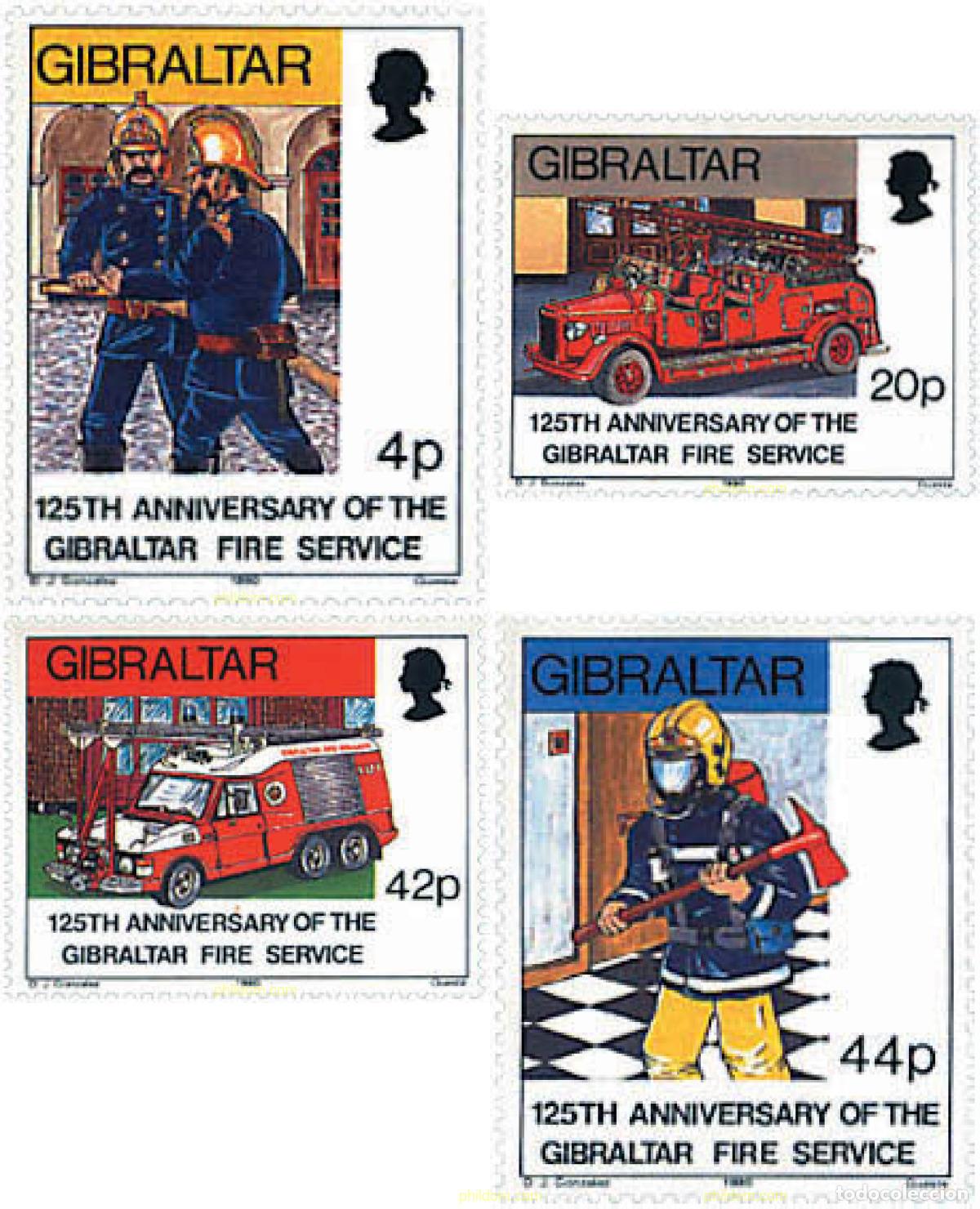 Selos: 83451 MNH GIBRALTAR 1990 125 ANIVERSARIO DE LOS BOMBEROS DE GIBRALTAR