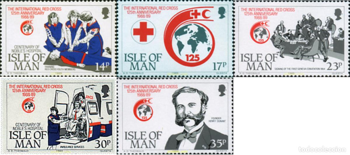 Sellos: 45887 MNH MAN 1989 125 ANIVERSARIO DE LA CRUZ ROJA INTERNACIONAL